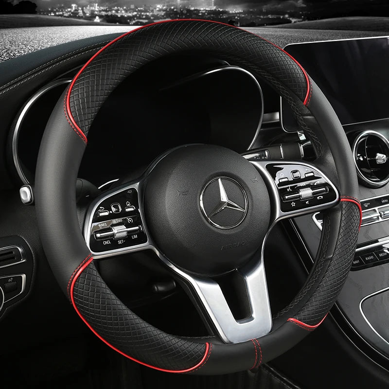 Full Leather Car steering Wheel Cover