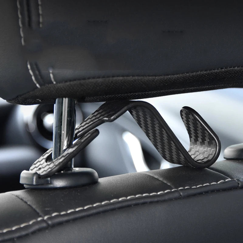 Universal Carbon Fiber Hook Car Seat (4PCS)