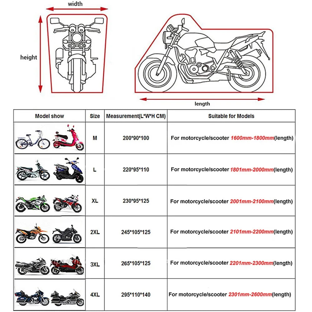 Premium Motorcycle Universal Cover