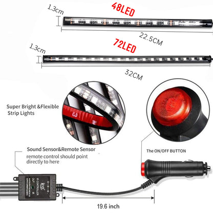 Neon LED Car Interior + Remote App Music Control