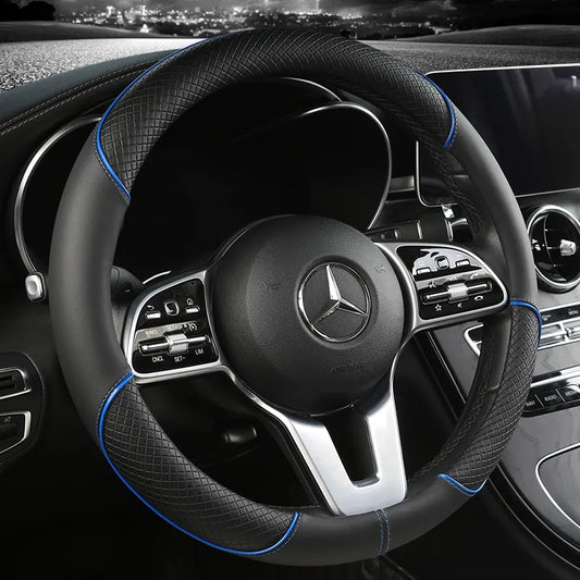 Full Leather Car steering Wheel Cover